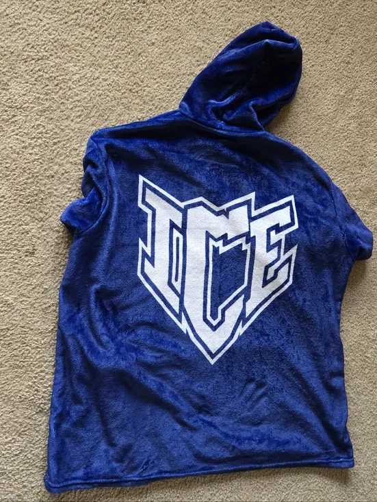 ICE Allstars Blue Plush Hooded Pullover/Coverup - Picture 2 of 2